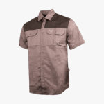 Mens Two Tone Short Sleeve Shirt Khaki Olive - 10XL