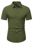 Classic Design Men's Solid Color Summer Formal Short Sleeve Shirt Men's Button Up Shirt For Business Formal Occasions Gift For M