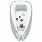 Sage Green Panda On Moon Baby Nest Pod Newborn Lounger