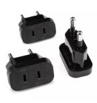 Us eu Slimline 2PIN Adaptor Plug Black 3PK