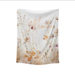 Personalised Fleece Blanket Peachy Wildflower Watercolour
