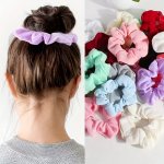 Yanwenx Soft Chiffon Scrunchie - Versatile Lightweight & Stretchy Hair Tie For Girls Solid Color Perfect For Casual Attire