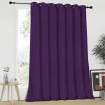 Nicetown Blackout Curtain 95 Inches Long - Silver Rings Thermal Insulated Wide Sliding Glass Door Privacy Blinds For Hall villa