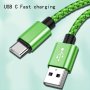 1PACK 2.4A Fast Charging USB Type-c Cable Long Nylon Braided USB A To USB C Charger Cord For Samsung Galaxy S23 ULTRA/S23/S23+/S22/S22 ULTRA/S22+/S21 ULTRA/S20