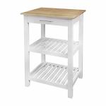 Casual Home Sunrise Small With Solid Harvest Hardwood Top Kitchen Island 22.75"W Natural&white
