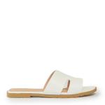 White Flat Slip-on Sandals