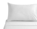 144 Thread Count Polycotton White PILLOWCASE - King - Single 50 X 90CM