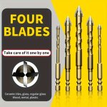 5PCS 3-8MM Phillips Hex Tile Drill Bit For Glass Concrete Ceramic Tile Hole Opener Tungsten Carbide Hard Alloy Bits Set Tools 3