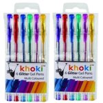 - Bulk Pack Of 2 Novelty Gel Glitter Pens -assorted Colours 12PCS