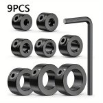 9PCS Drill Bit Positioner Set - Small Wrench Depth Stop Ring & Drill Bit Limiter 3-16MM For Woodworking