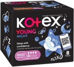 Kotex Young Maxi Protect Night Sanitary Pads With Wings 8 Pack