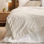 Brushed Printed Faux Fur Frosted Petal Blanket Arctic