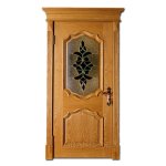 Modern Oak Solid Wood Panel Door With Glass