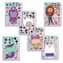 6PCS Cute Kitten Puzzle Stickers Cartoon Interactive Educational Puzzle Magazine Diy Face-changing Stickers Combination