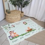 Milestone Blanket Cute Woodlands Tree Leaf Sage Green