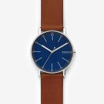Skagen Signatur Silver Round Leather Men's Watch SKW6355