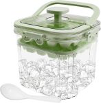 5L Portable Ice Bucket For Freezer With 56 Grids Mold Tray Scoop