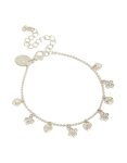 Silver Heart & Diamante Flower Charms Bracelet