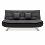 Sleek Black Pvc Sofa Bed – F119