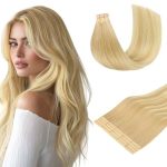 Doores Tape In Hair Extensions Drity Blonde Mixed Platinum Blonde 20PCS 40G 12 Inch Seamless Straight Real Human Hair