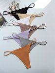 7PCS Scallop Trim Thongs Soft & Comfy Stretchy Intimates Panties Women's Lingerie & Underwear