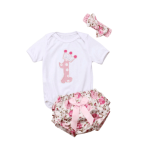 Floral Bloomer First Birthday 3 Piece Set 6-12M
