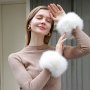 Elegant Stretch Faux Fur Sleeve Cuff Solid Color Plush Sleeves Decorative Arm Warmer For Casual Outing Perfect For Dresses Tops And More
