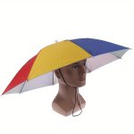Wearable Colorful & Camouflage Hat Umbrella Waterproof & Windproof Casual Durable Umbrella For Men & Women