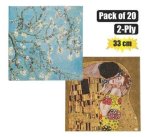 Serviettes 2PLY 33CM 20PC Van Gogh