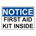 Osha Notice First Aid Kit Inside Sign Style 15526 Caution Metal Tin Sign 8X12 Inch For Safety