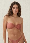 Cotton On Knot Front Bandeau Bikini Top - Rose Dust Shimmer