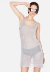 Fine-knit A-line Dress - Silver