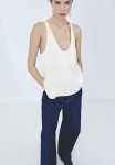 Racer-back Vest Top - Cream