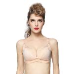 Comfort Lace Middle Open Nursing Bra - Beige - C Cup