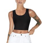 Loday Women Transgender Tomboy Ftm Elastic Chest Binder Bra Pullover Tank Top Xx-large Black
