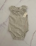 New Albetta Grey Flower Sparkly Baby Grow 3 6M