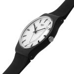 Pay Blackback Pay Quartz White Dial Black Silicone Strap Unisex Watch SVIB105-5300