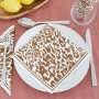 Animal Print Linen-look Napkin 25 Pack - Brown