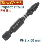 Tork Craft 2 PK Phillips No. 2 X 50MM Impact Power Insert Bit TCIPH0250C