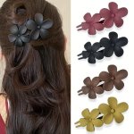 4PCS Matte Flower Hair Clips Back Head Hair Clips Solid Color Hair Clips Hair Accessories For Women