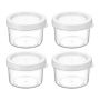4 Piece - Round MINI Food Storage Containers With Lids - Transparent