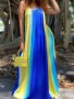 Plus Size Tie Dye V Neck Loose Cami Maxi Dress Women's Plus Slight Stretch Elegant Long Dress