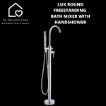 LUX Chrome Round Freestanding Bath Mixer With Handshower