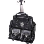 Beauty Make-up Bag Fleur De Lis Design On Wheels Empty