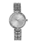 Ladies Watch - 31MM Silver With Stones - Rope Detail
