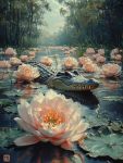 Ky-lunk Paint By Number For Adults Crocodiles Lurking In Swampy Waters Oil Painting For Beginner Students Diy Acrylic Painting K