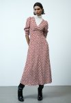 Puff-sleeved Dress - Red