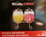 Double Glass Beverage Dispenser With Rack