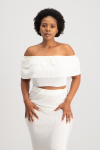 Laura Plisse Off-shoulder Top - Ivory - L