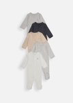 Plain Organic Cotton Popper Sleepsuits 5 Pack